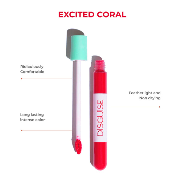 MATTE LIQUID LIP CREAM Excited Coral 34 | FEATHER LIGHT | SUPER COMFORTABLE | LONG LASTING