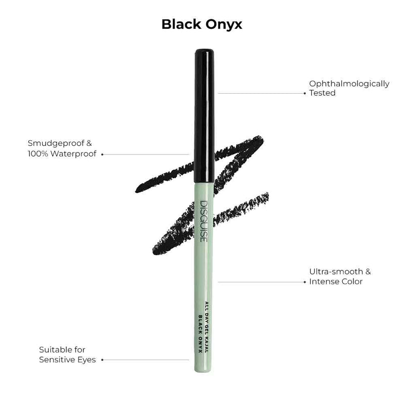All Day Gel Kajal Black Onyx: SMUDGEPROOF | INTENSE COLOR | OPTHALMOLOGICALLY TESTED