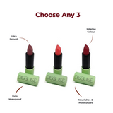 Choose Any 3 Satin Matte Lipsticks