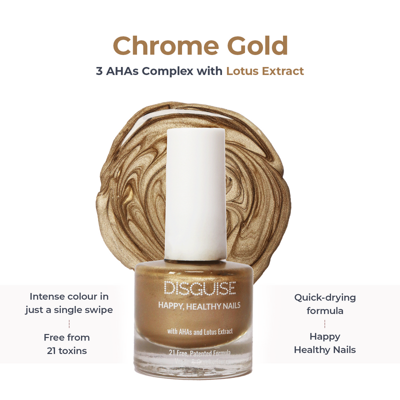 Chrome Gold 143, 21 TOXIN FREE | WITH AHA & LOTUS EXTRACT | INTENSE COLOR