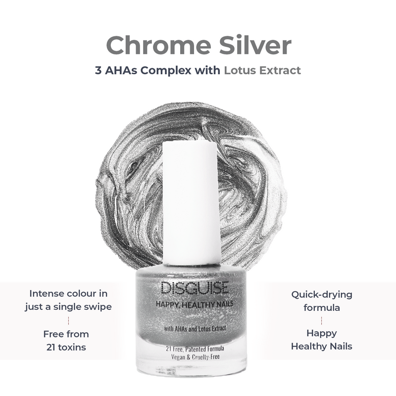 Chrome Silver 140, 21 TOXIN FREE | WITH AHA & LOTUS EXTRACT | INTENSE COLOR