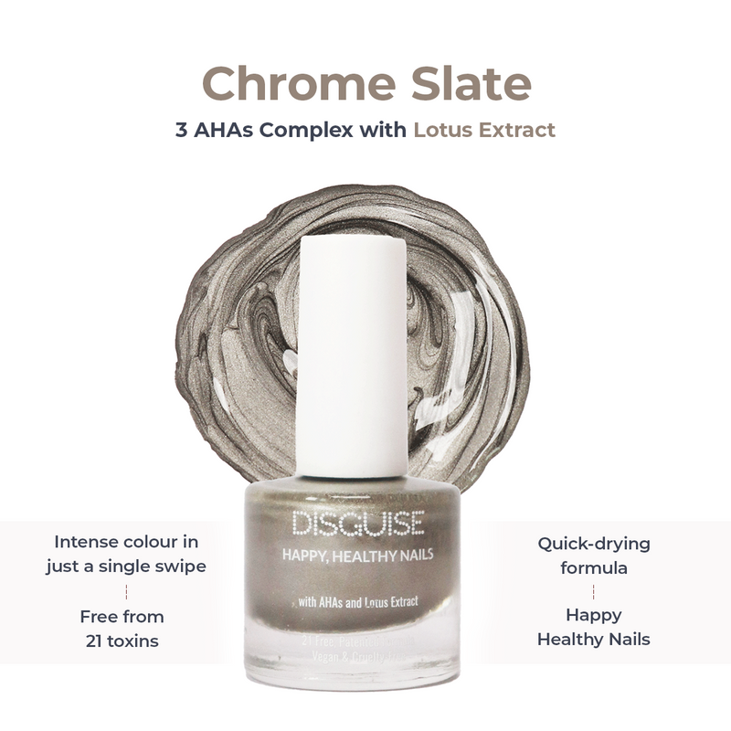 Chrome Slate 141, 21 TOXIN FREE | WITH AHA & LOTUS EXTRACT | INTENSE COLOR