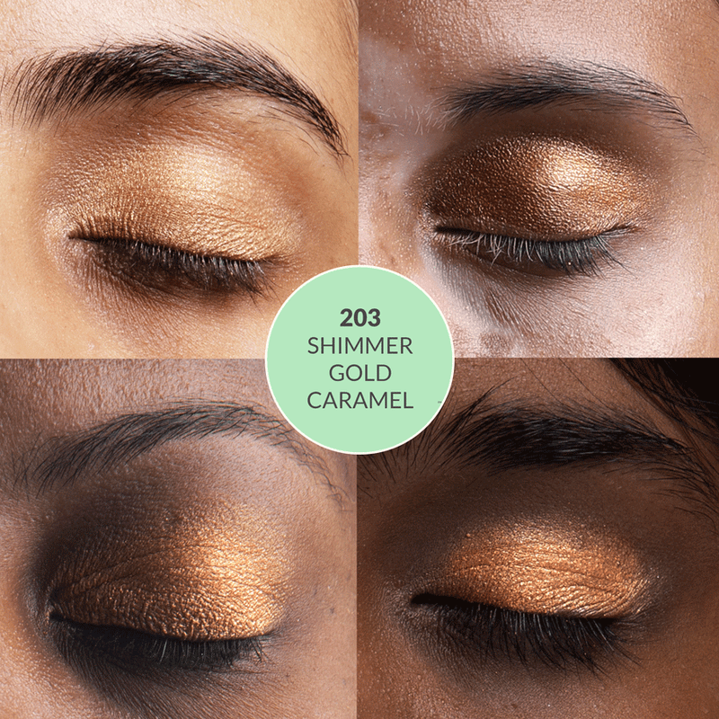 Shimmer Gold Caramel 203 - Eyeshadow, NO TALC | INTENSE COLOR | WITH SOOTHING PLANT OILS | ULTRA-SMOOTH