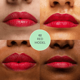 Satin Matte Lipstick Red Model 02 | ULTRA LIGHT & COMFORTABLE | ENRICHED WITH PLANT OILS