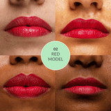 Satin Matte Lipstick Red Model 02 | ULTRA LIGHT & COMFORTABLE | ENRICHED WITH PLANT OILS