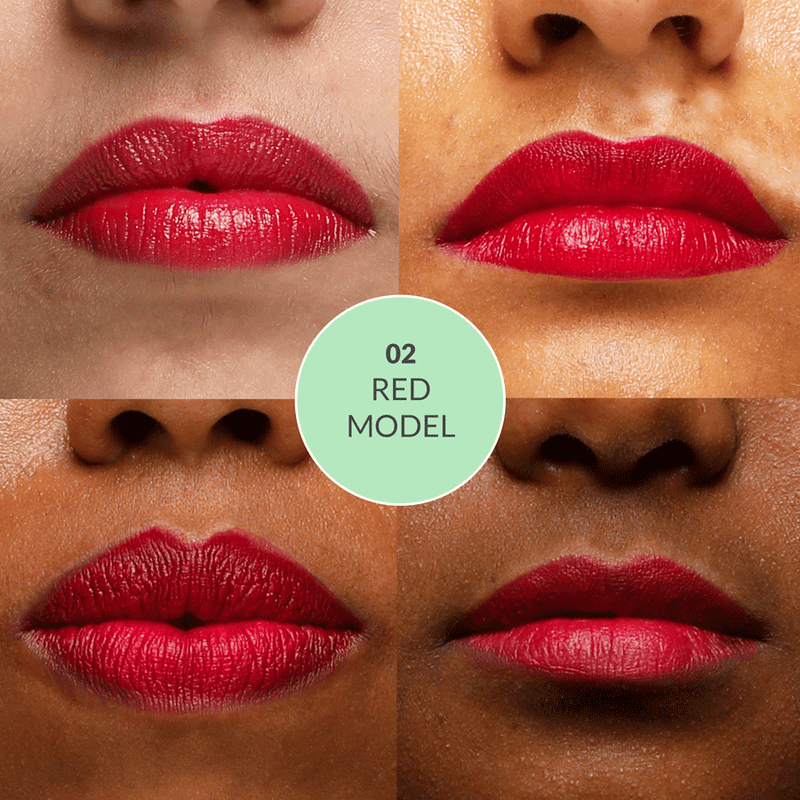 Satin Matte Lipstick Red Model 02 | ULTRA LIGHT & COMFORTABLE | ENRICHED WITH PLANT OILS