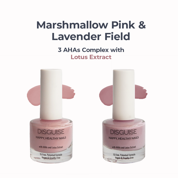 Marshmallow Pink 115 + Lavender Field 120 - Nail Colour, 21 TOXIN FREE | WITH AHA & LOTUS EXTRACT | INTENSE COLOR