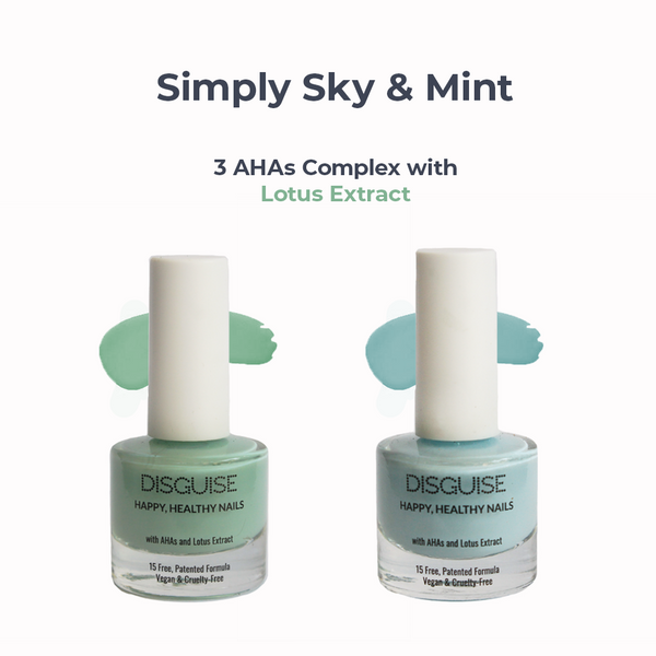 Simply Sky 119 + Mint 118 - Nail Colour, 21 TOXIN FREE | WITH AHA & LOTUS EXTRACT | INTENSE COLOR